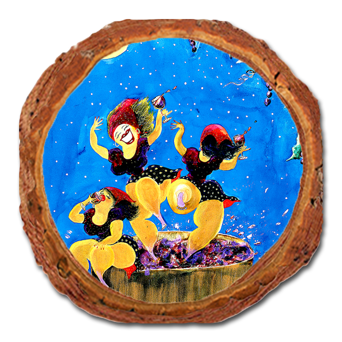 Coaster: Live Edge - Neal's Bacchus Babes
