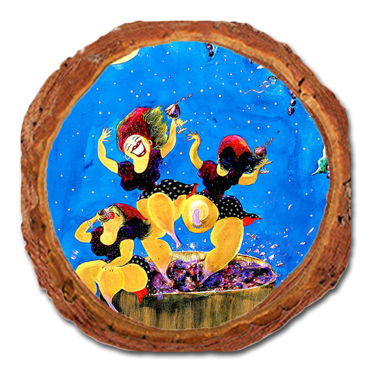 Coaster: Live Edge - Neal's Bacchus Babes