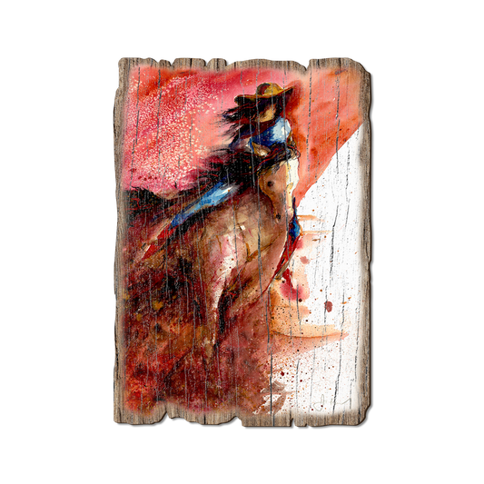 Greeting Card: Weathered Edge - Neal's Barrel Rider