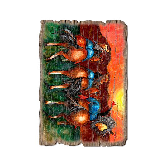 Greeting Card: Weathered Edge - Neal's Bun Riders