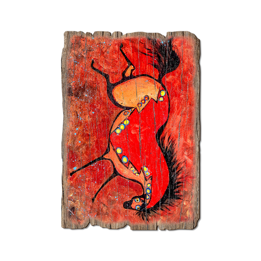 Greeting Card: Weathered Edge - Neal's Phat Red