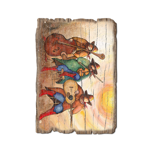 Greeting Card: Weathered Edge - Neal's Red Boot Trio