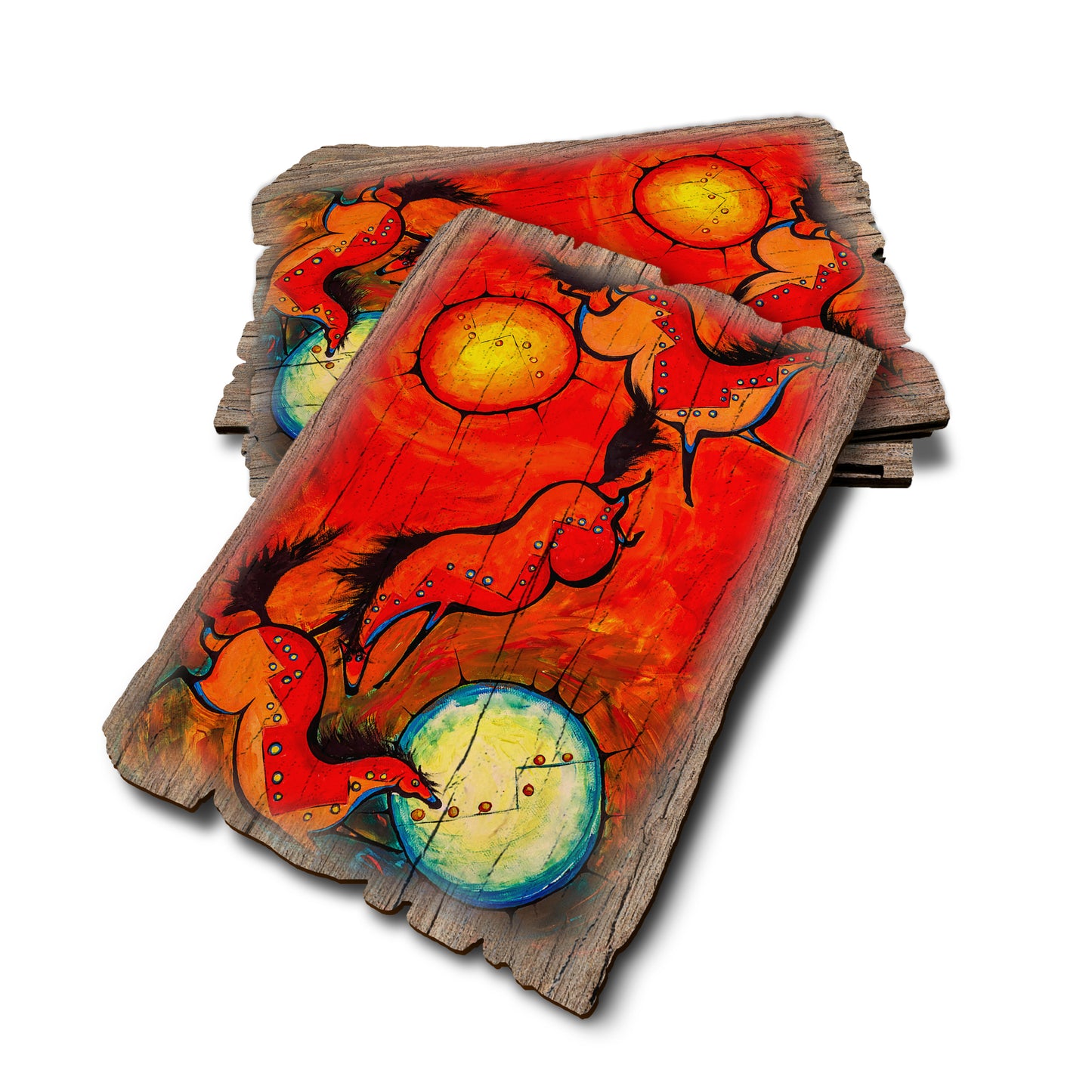 Neal's Red Horses - Weathered Edge Rustic Edge Postcard (5pk // $2.80ea)