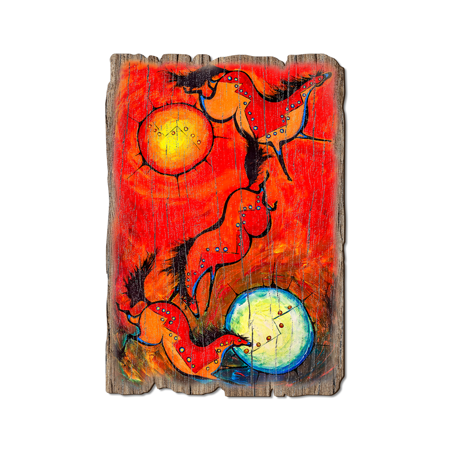Ornament: Weathered Edge - Neal's Red Horses