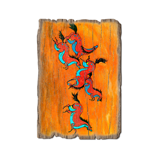 Greeting Card: Weathered Edge - Neal's Sun Moon Horses