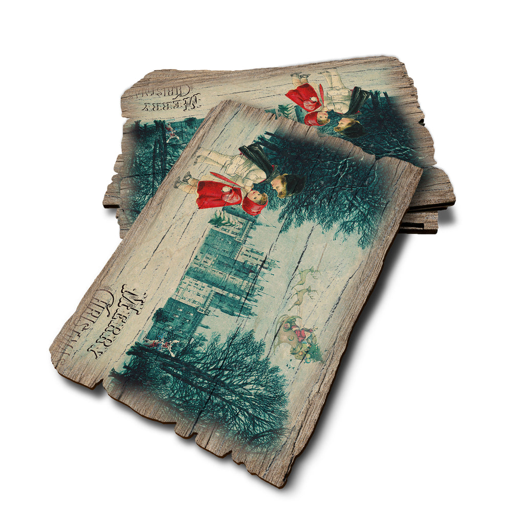 Kids And Castle - Weathered Edge Rustic Edge Postcard (5pk // $2.80ea)