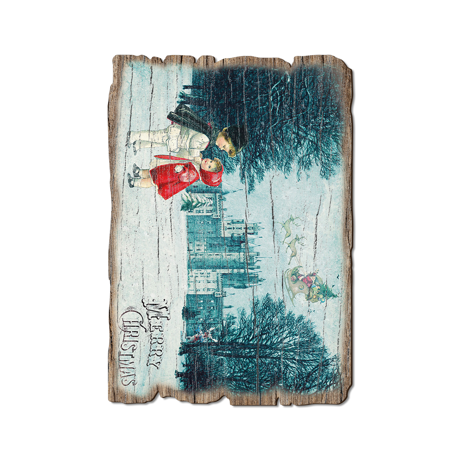 Greeting Card: Weathered Edge - Kids and Castle