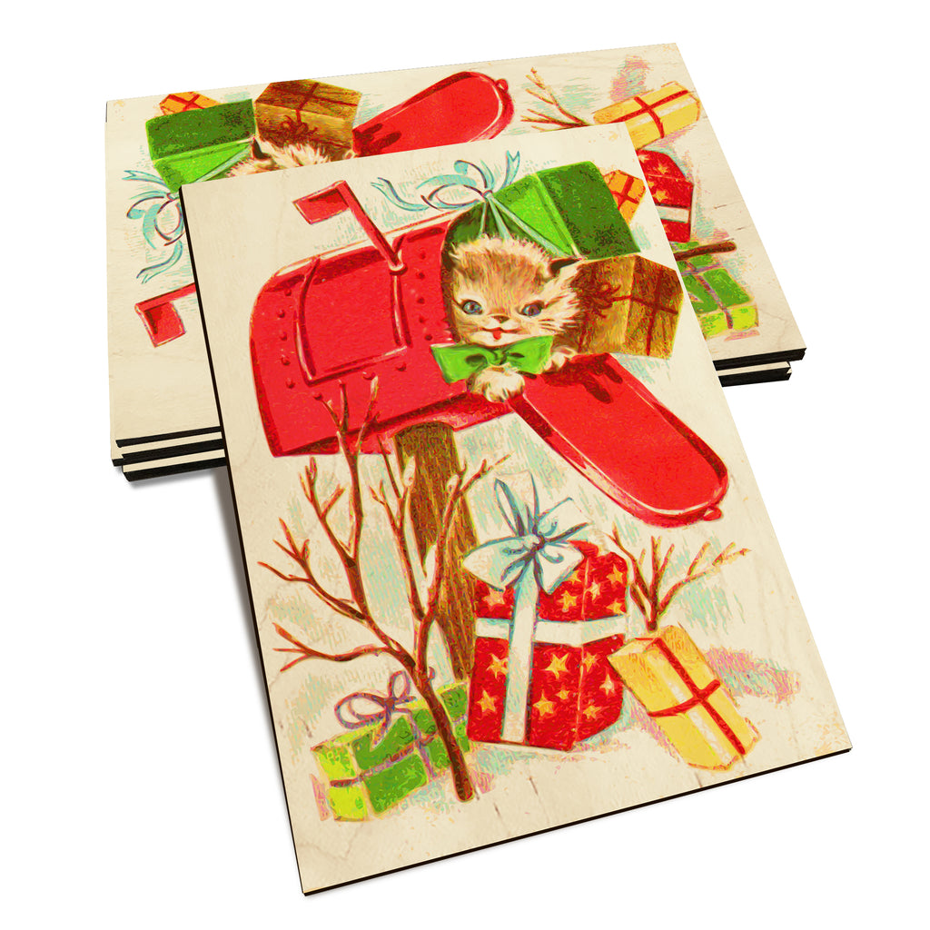 Kitty Present - Holiday - Classic Edge Classic Edge Postcard (5pk // $2.80ea)