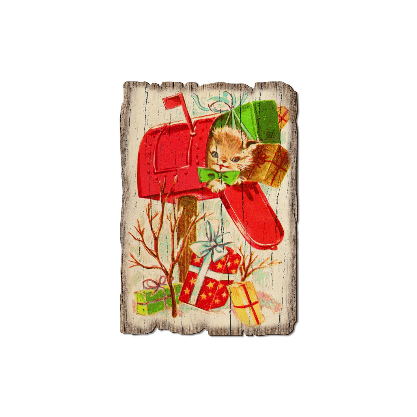 Kitty Present - Rustic Edge Postcards & Magnets Rustic Edge Magnet (5pk // $2.80ea)