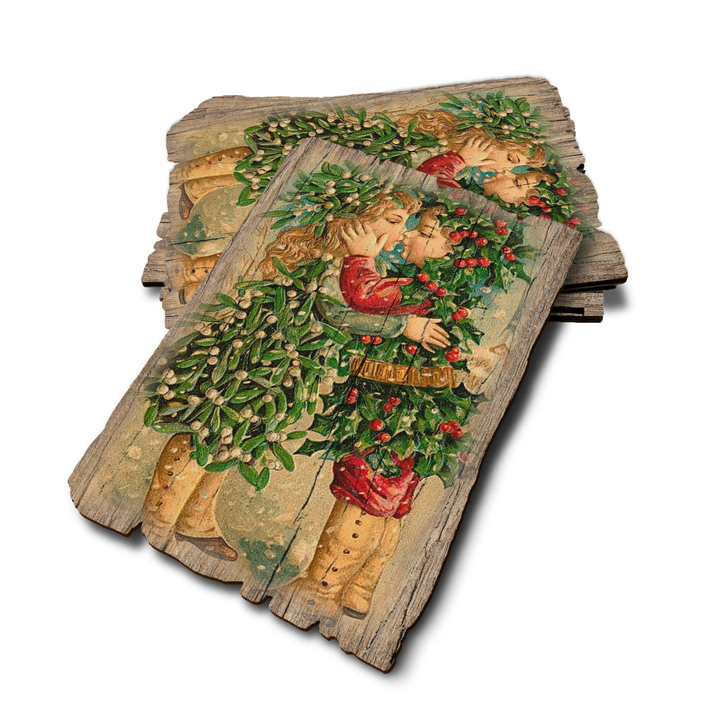 Kissing Kids - Weathered Edge Rustic Edge Postcard (5pk // $2.80ea)