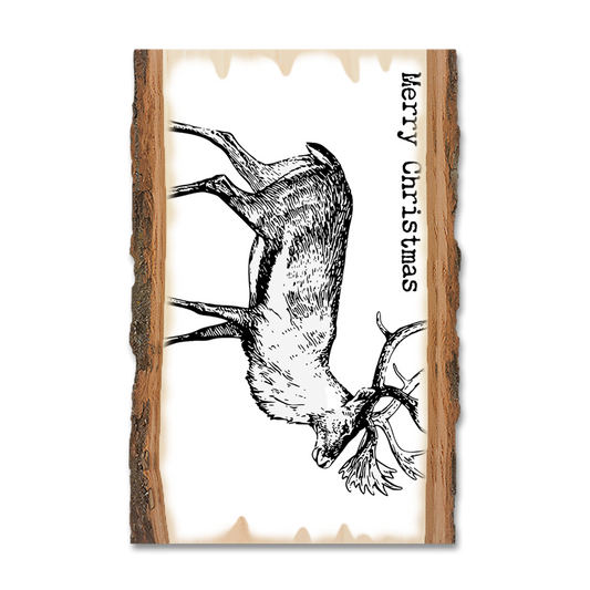 Greeting Card: Live Edge - Line Art Reindeer