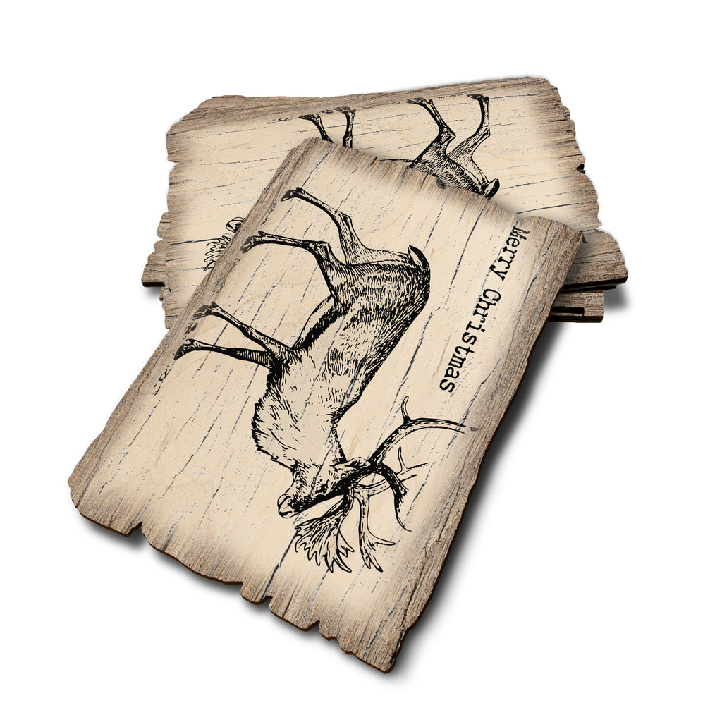 Line Art Reindeer - Weathered Edge Rustic Edge Postcard (5pk // $2.80ea)