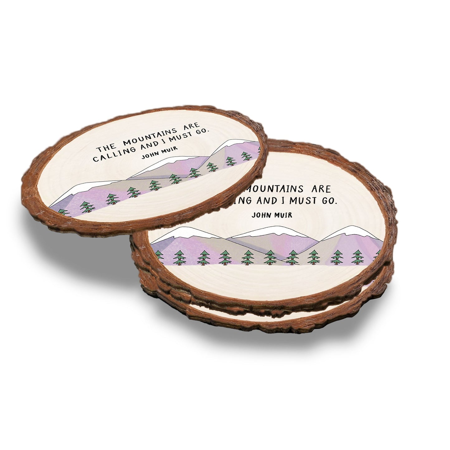 Mountains Calling - Live Edge Live Edge Coaster (5pk // $2.80ea)