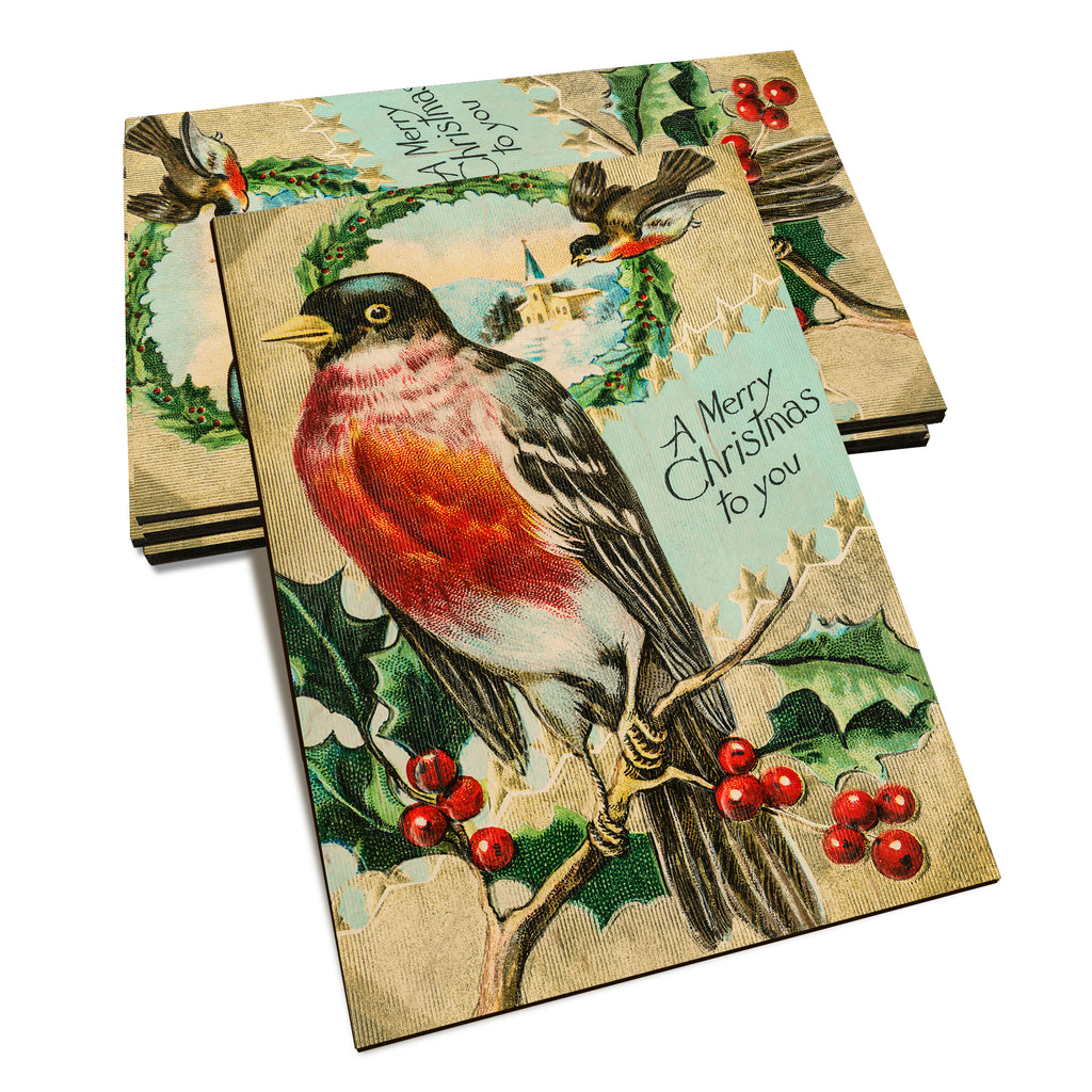 Merry Christmas Robin - Holiday - Classic Edge Classic Edge Postcard (5pk // $2.80ea)