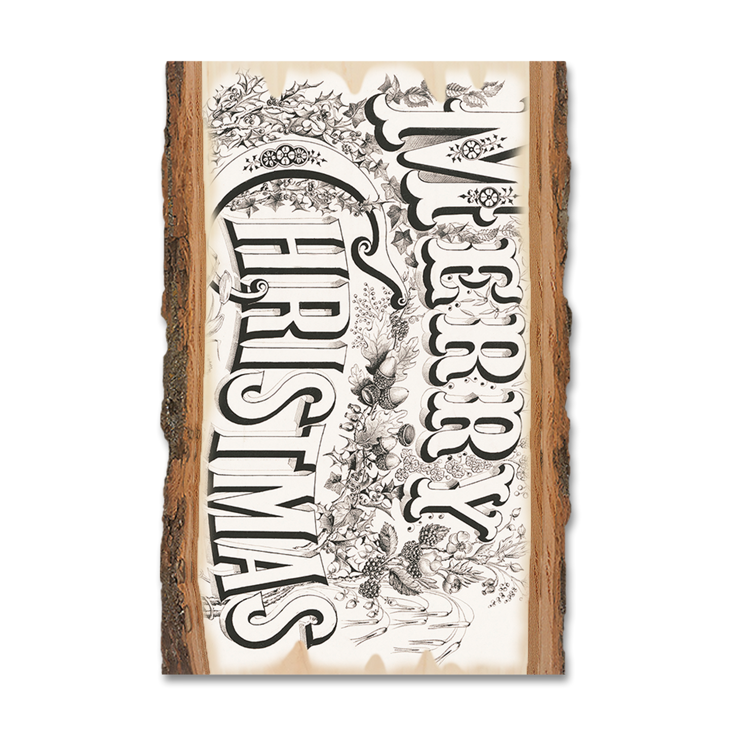 Greeting Card: Live Edge - Merry Christmas Title