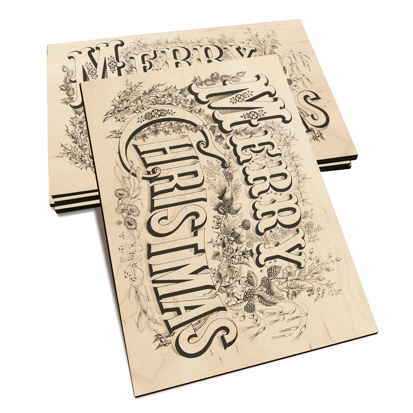 Merry Christmas Title - Holiday - Classic Edge Classic Edge Postcard (5pk // $2.80ea)