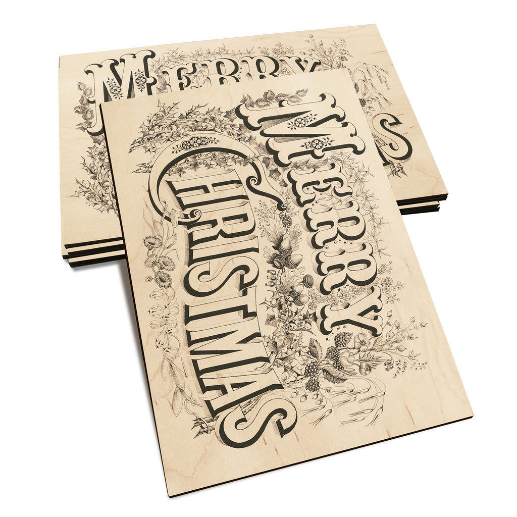 Merry Christmas Title - Holiday - Classic Edge Classic Edge Postcard (5pk // $2.80ea)