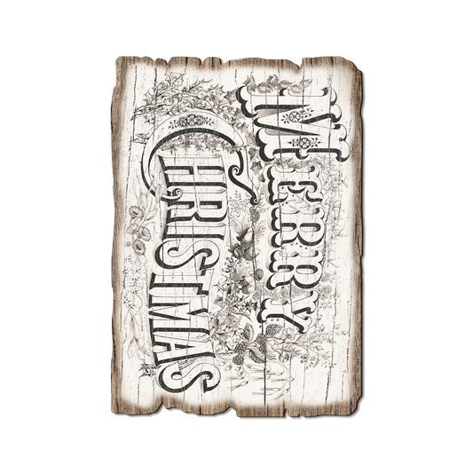 Greeting Card: Weathered Edge - Merry Christmas Title