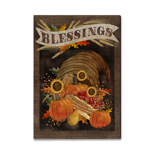Greeting Card: Classic Edge - Blessings Cornucopia