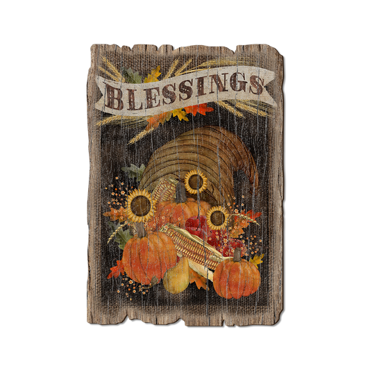 Greeting Card: Weathered Edge - Blessings Cornucopia