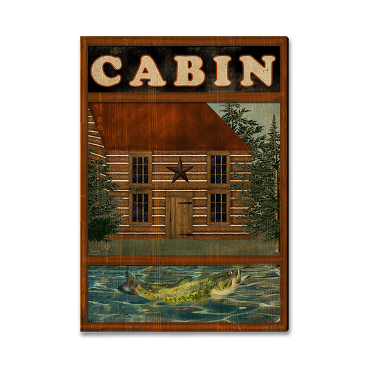 Magnet: Classic Edge - Cabin & Fish