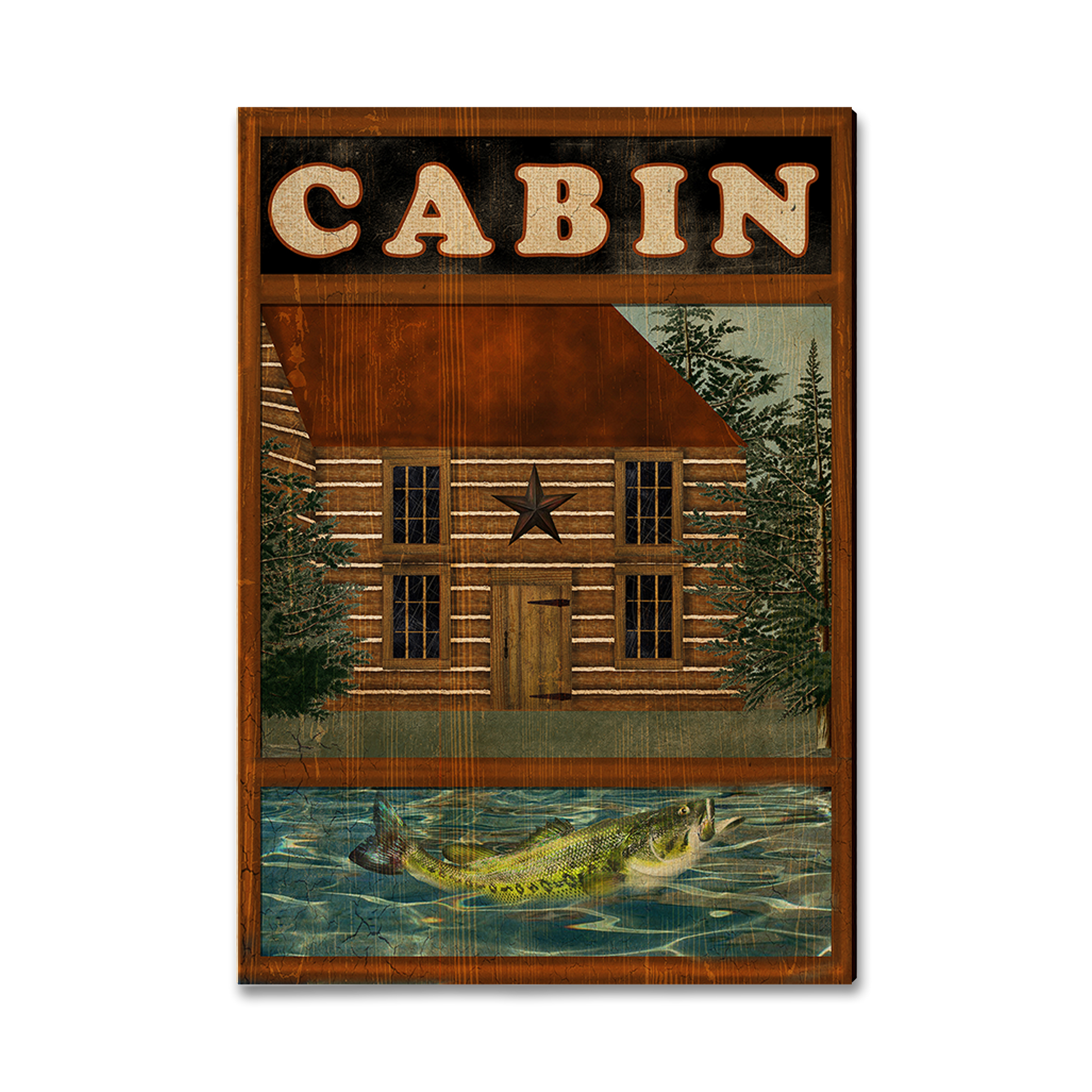 Ornament: Classic Edge - Cabin & Fish