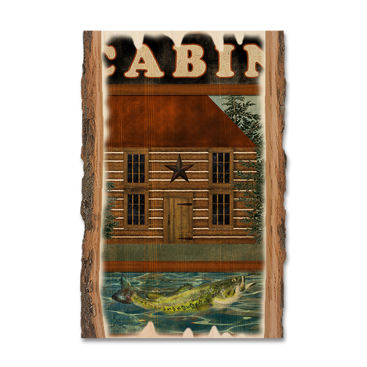 Magnet: Live Edge - Cabin & Fish