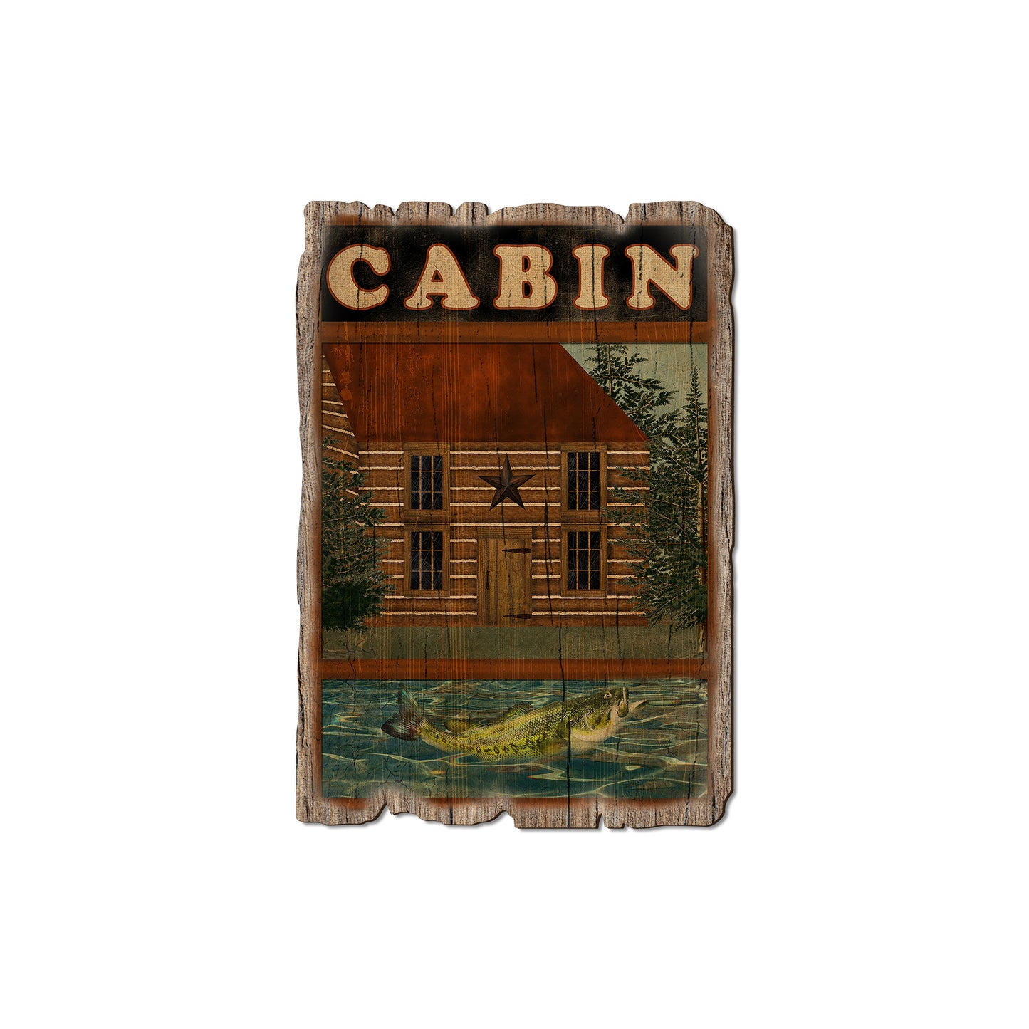 Cabin & Fish - Rustic Edge Postcards & Magnets Rustic Edge Magnet (5pk // $2.80ea)