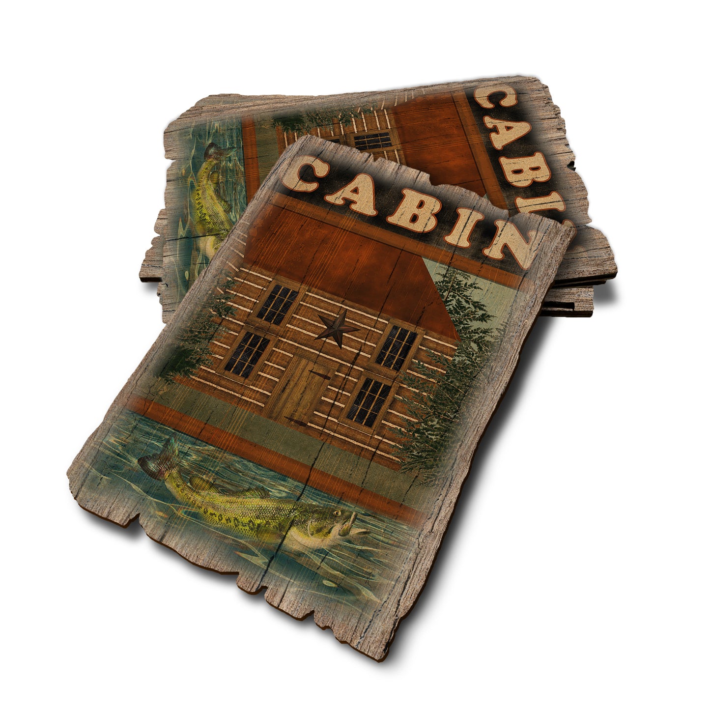 Cabin & Fish - Weathered Edge Rustic Edge Postcard (5pk // $2.80ea)