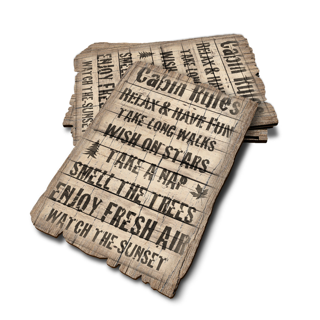 Cabin Rules - Weathered Edge Rustic Edge Postcard (5pk // $2.80ea)