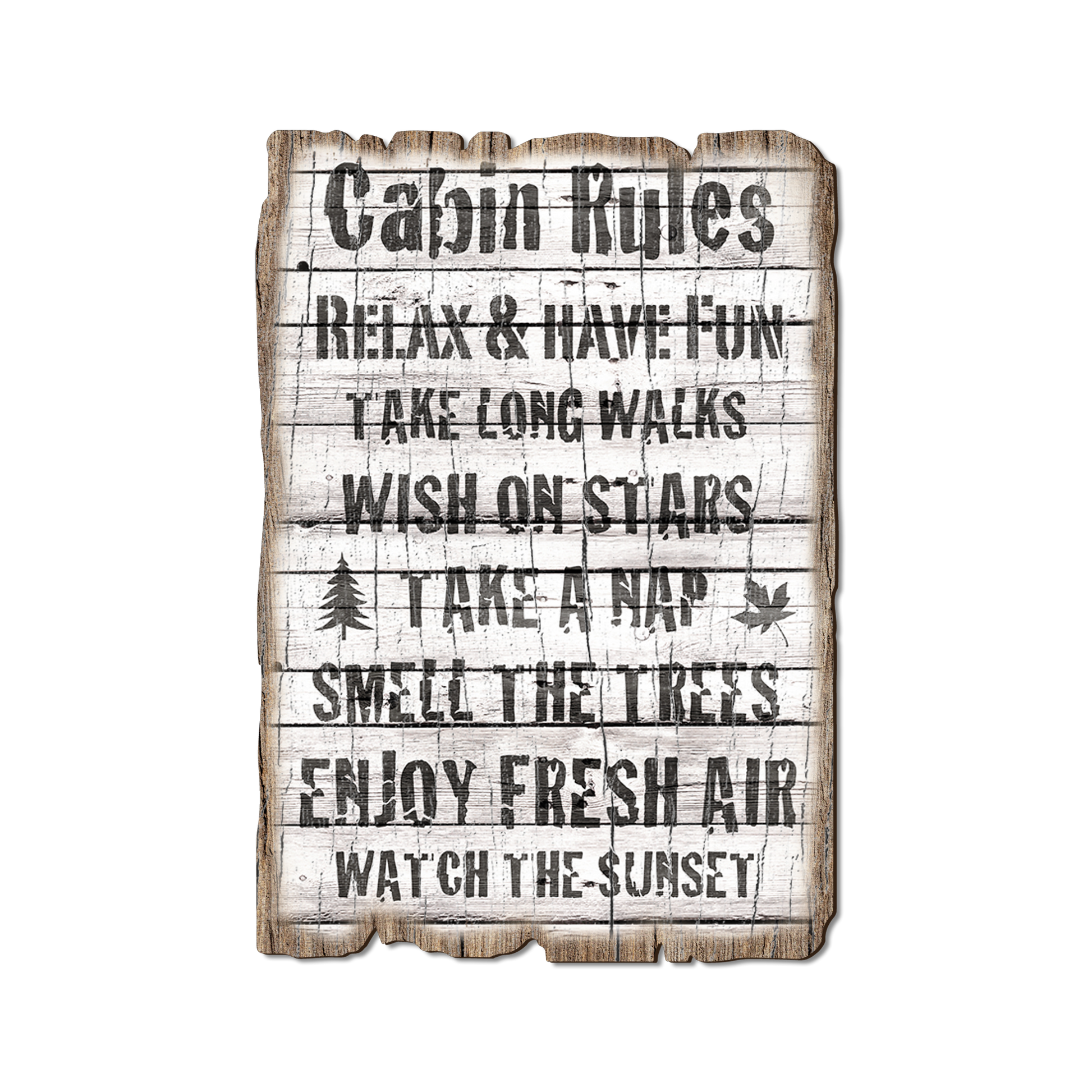 Greeting Card: Weathered Edge - Cabin Rules
