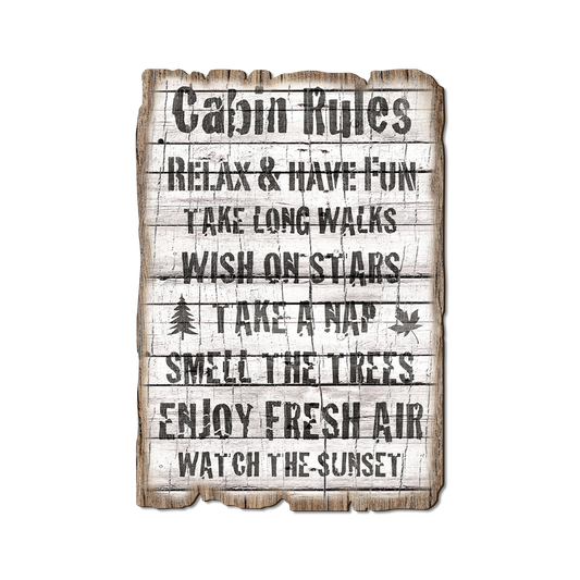 Greeting Card: Weathered Edge - Cabin Rules