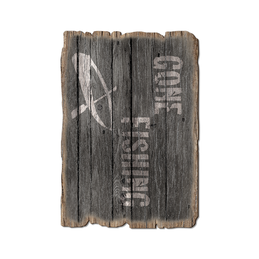 Greeting Card: Weathered Edge - Gone Fishing
