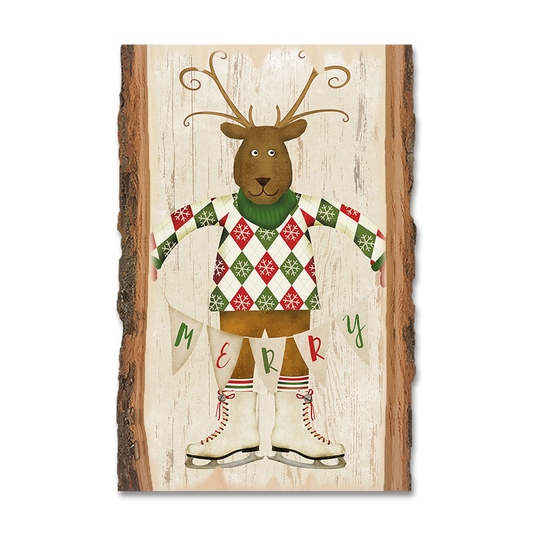 Magnet: Live Edge - Merry Reindeer