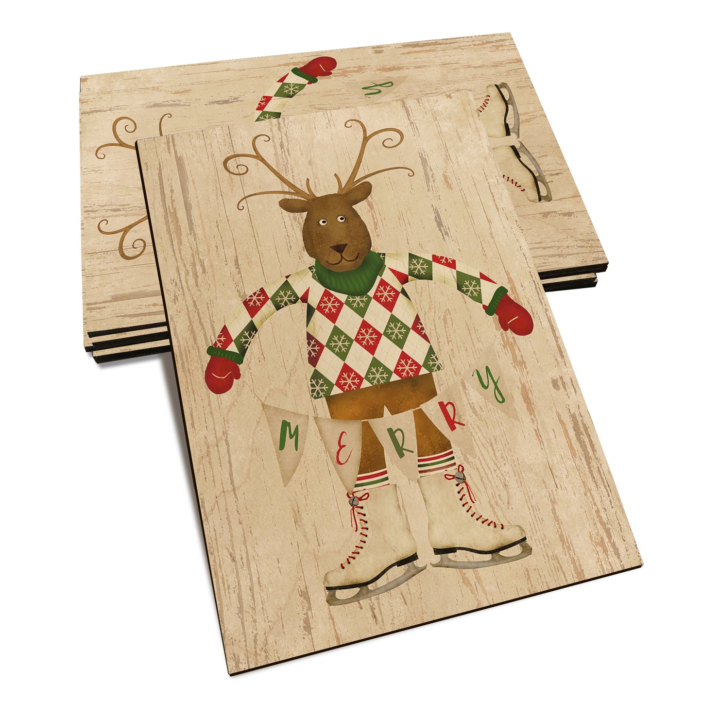 Merry Reindeer - Holiday - Classic Edge Classic Edge Postcard (5pk // $2.80ea)