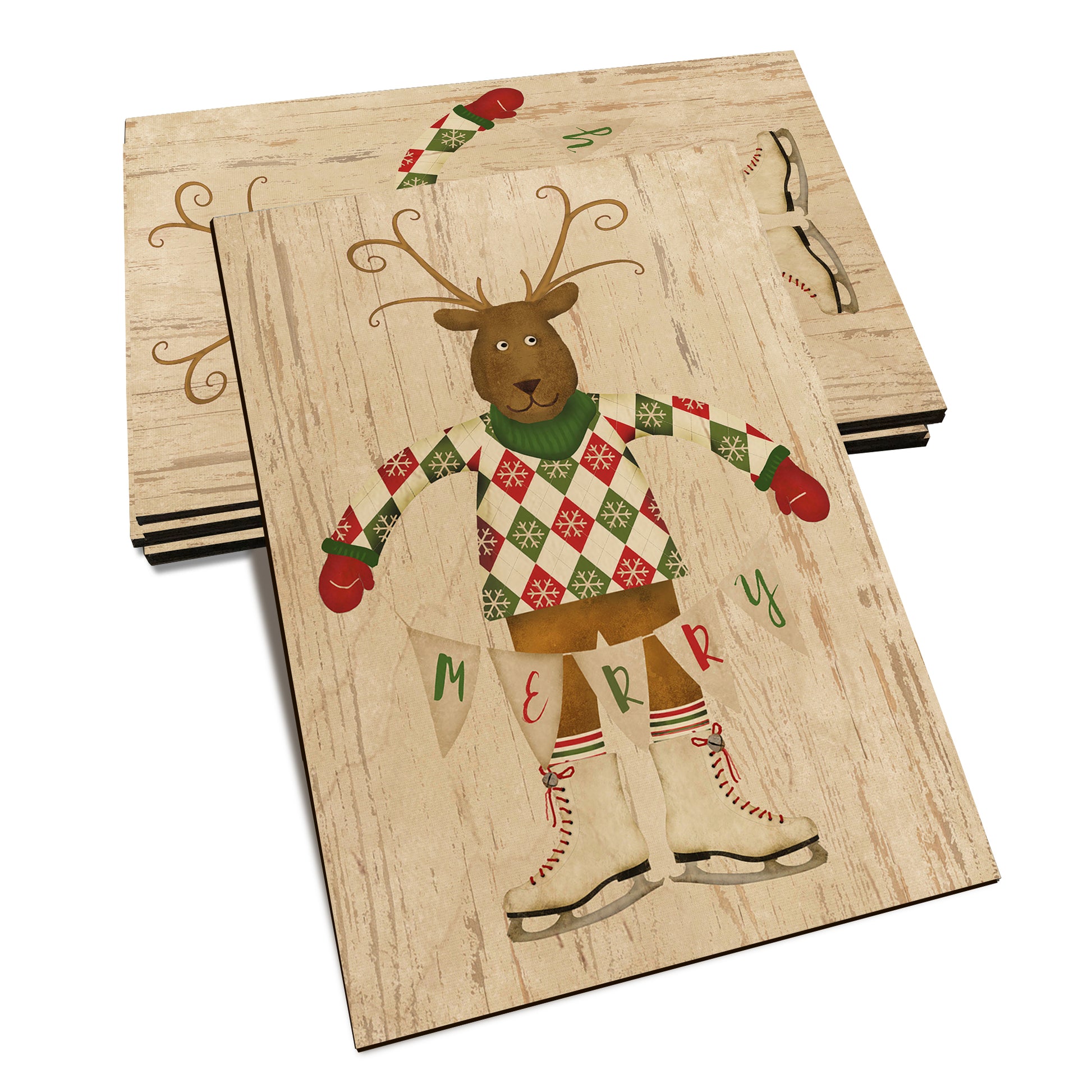 Merry Reindeer - Holiday - Classic Edge Classic Edge Postcard (5pk // $2.80ea)