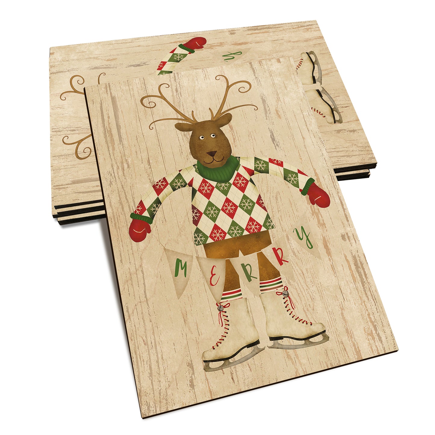Merry Reindeer - Holiday - Classic Edge Classic Edge Postcard (5pk // $2.80ea)
