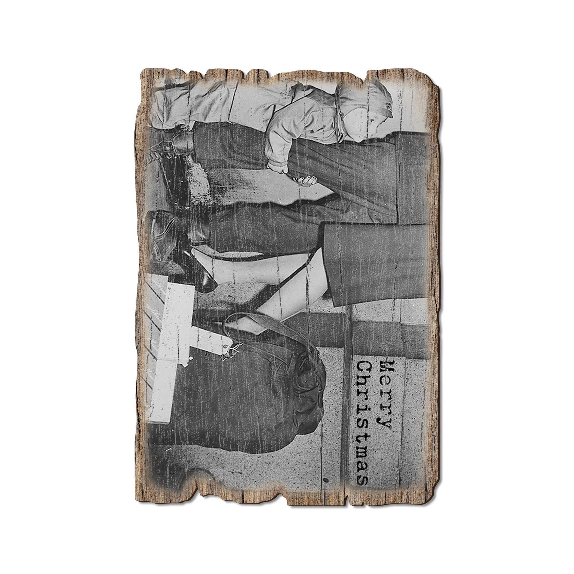 Greeting Card: Weathered Edge - Old Christmas Child