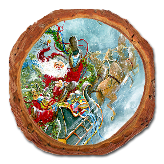 Coaster: Live Edge - Abrams' Fly Away Santa