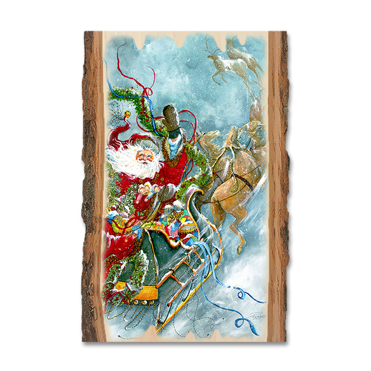 Magnet: Live Edge - Abrams' Fly Away Santa
