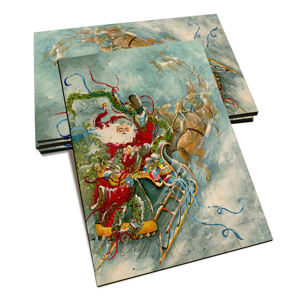 Abrams' Fly Away Santa - Classic Edge Classic Edge Postcard (5pk // $2.80ea)