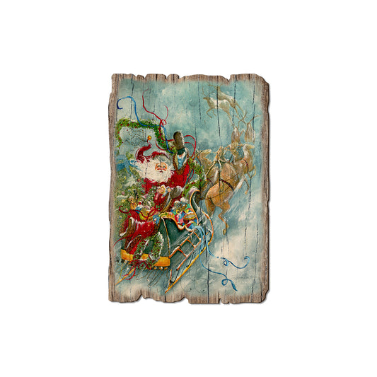 Abram's Fly Away Santa - Rustic Edge Postcards & Magnets Rustic Edge Magnet (5pk // $2.80ea)