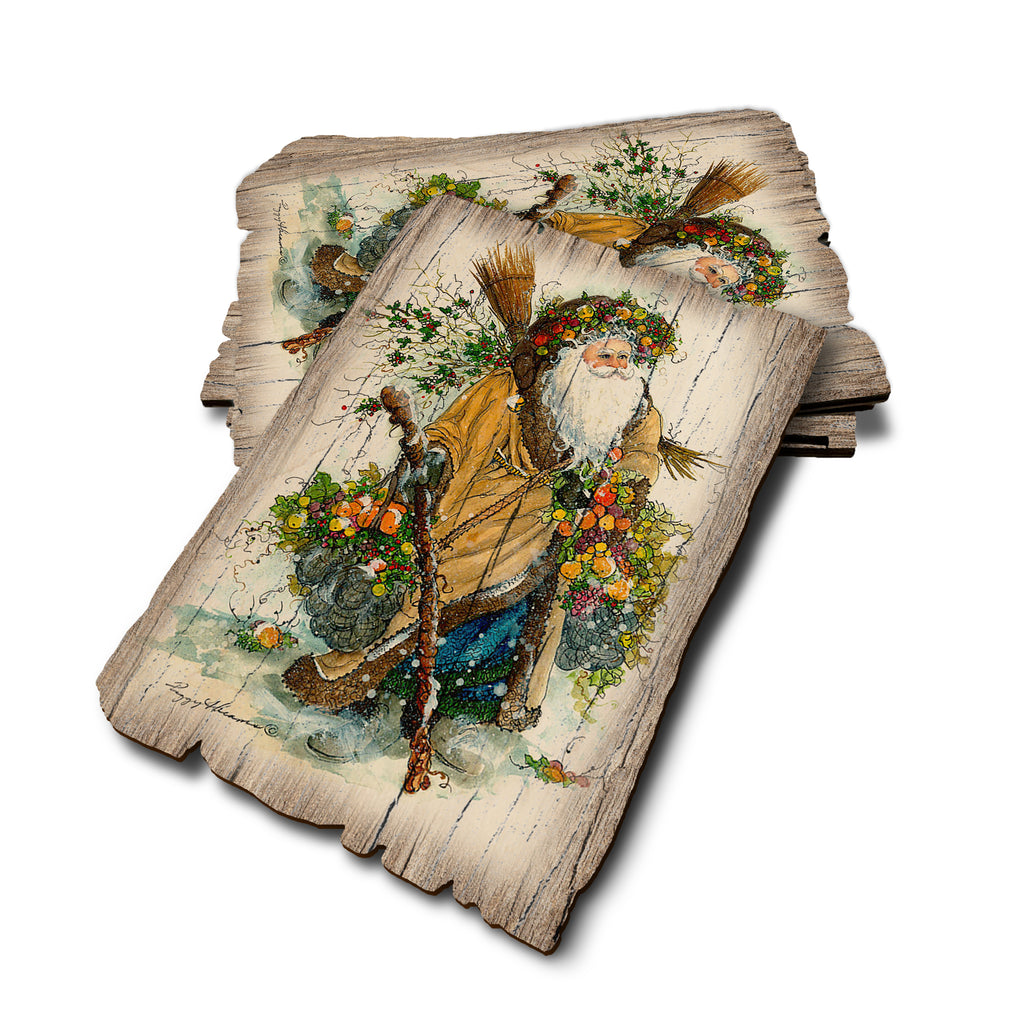 Abram's Fall Santa - Weathered Edge Rustic Edge Postcard (5pk // $2.80ea)
