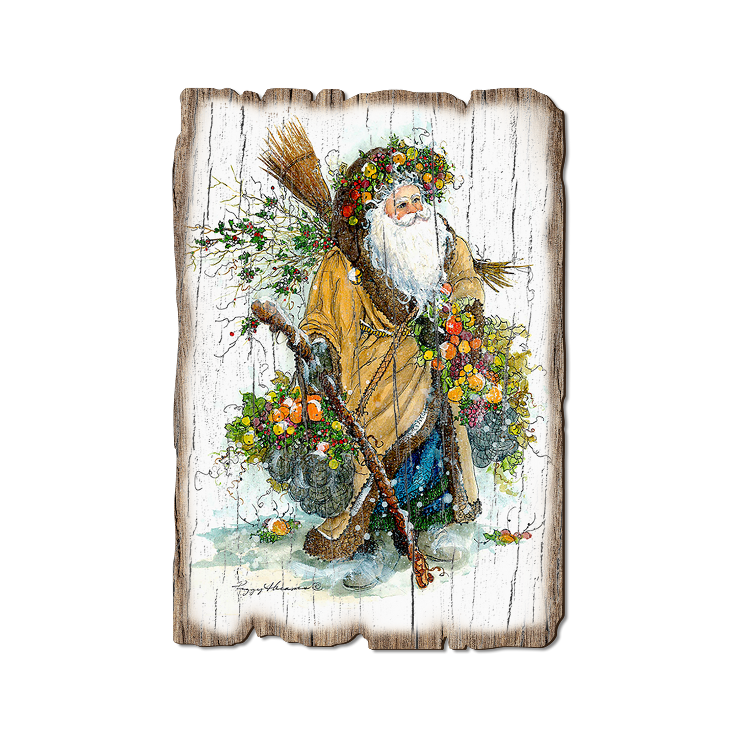Greeting Card: Weathered Edge - Abrams' Fall Santa