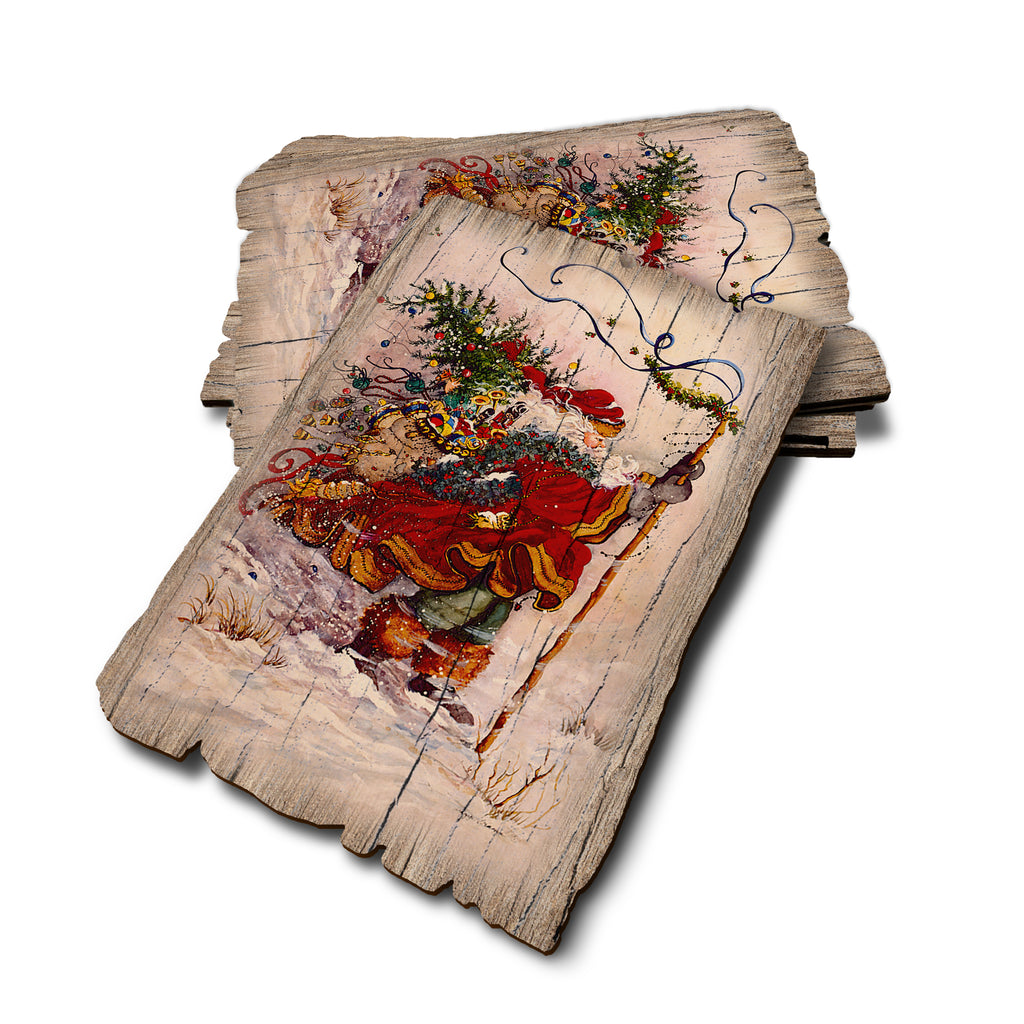 Abram's Stormy Santa - Weathered Edge Rustic Edge Postcard (5pk // $2.80ea)