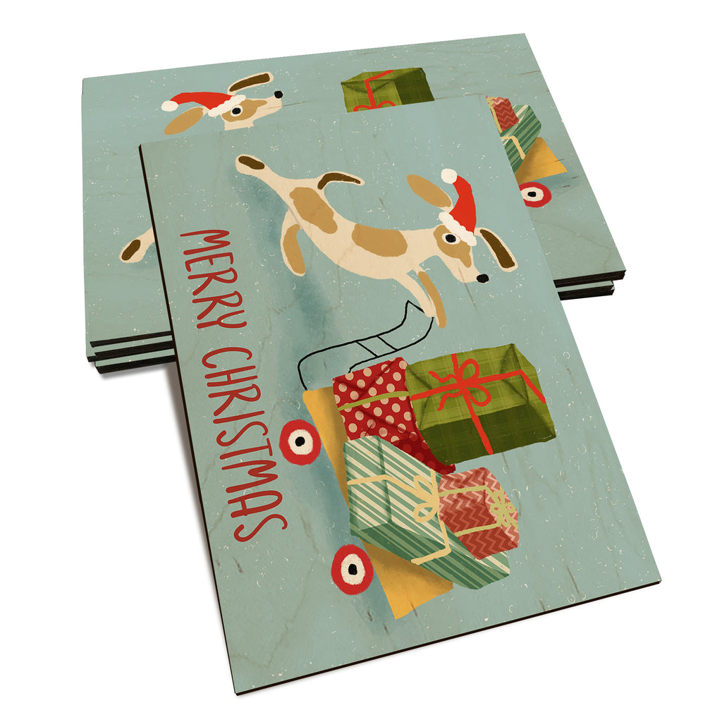 Puppy Package Pusher - Holiday - Classic Edge Classic Edge Postcard (5pk // $2.80ea)