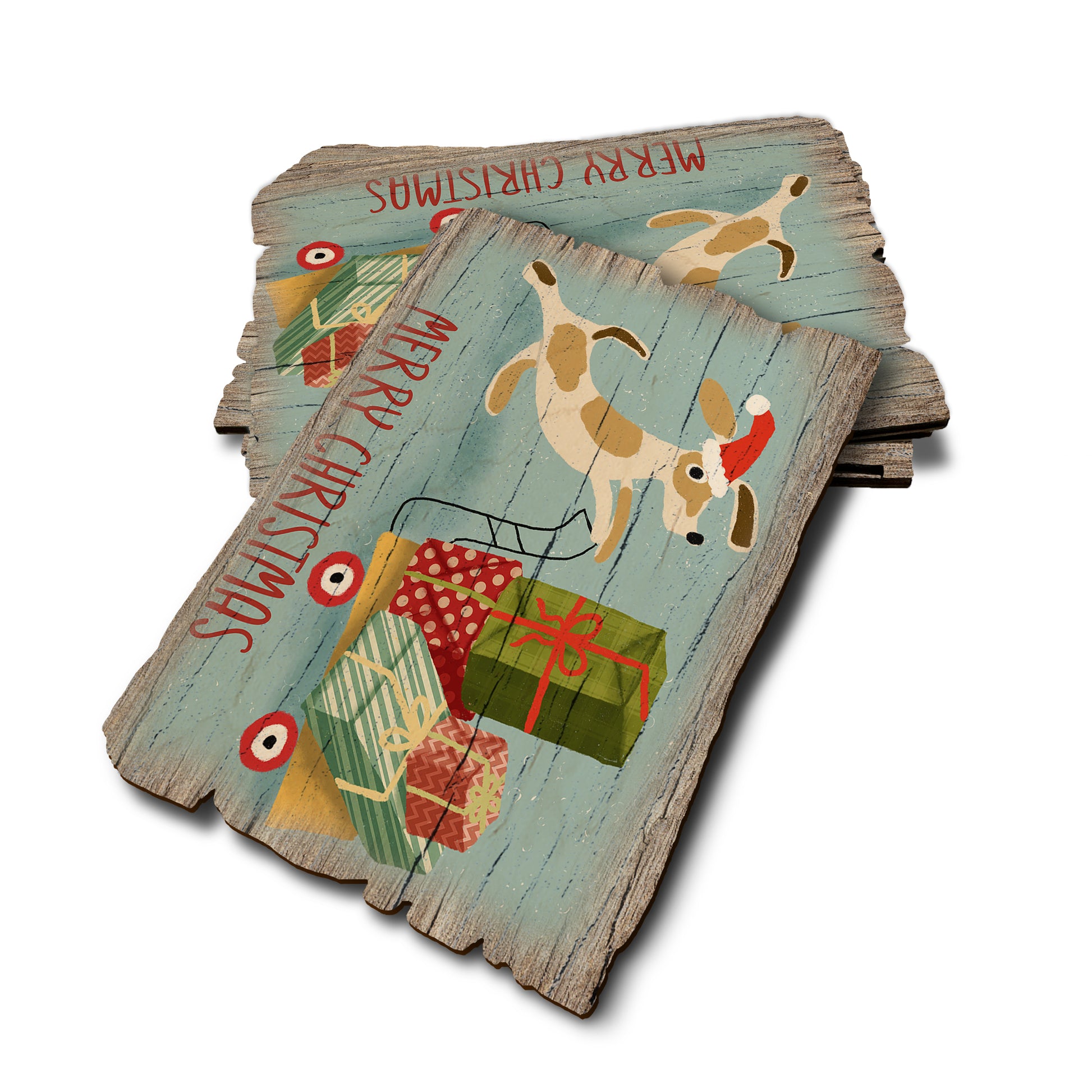 Puppy Package Pusher - Weathered Edge Rustic Edge Postcard (5pk // $2.80ea)