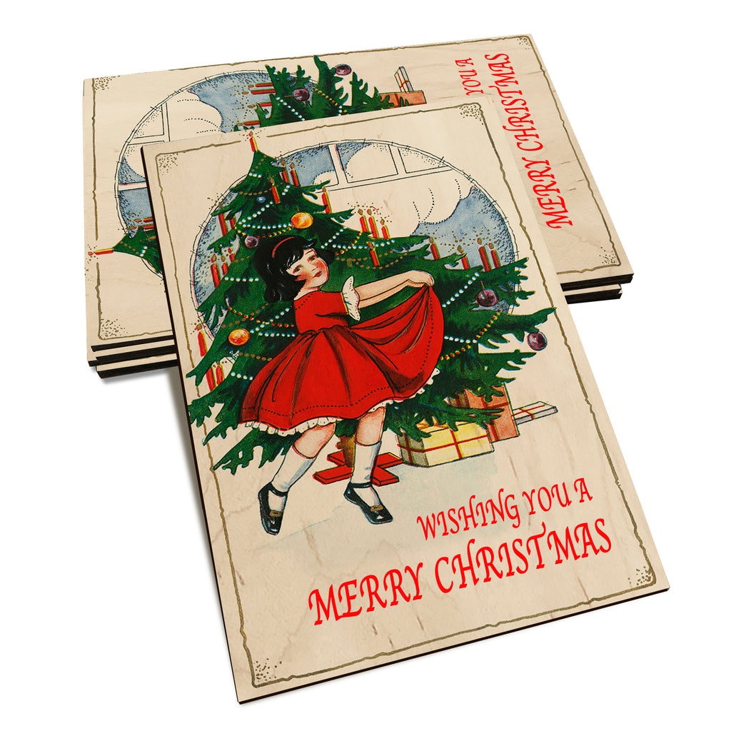 Red Dress and Tree - Holiday - Classic Edge Classic Edge Postcard (5pk // $2.80ea)
