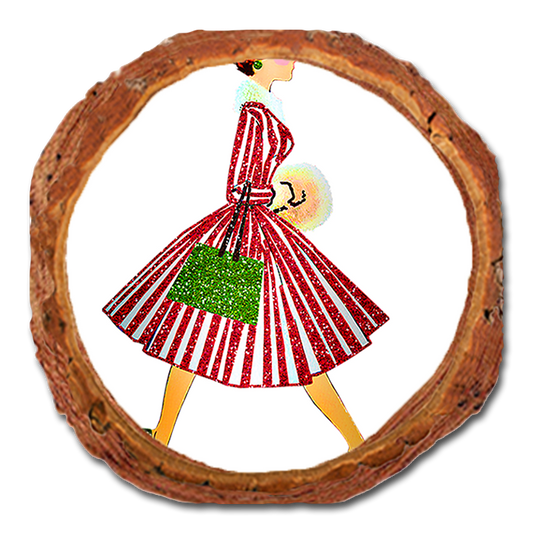 Coaster: Live Edge - Retro Holiday Lady