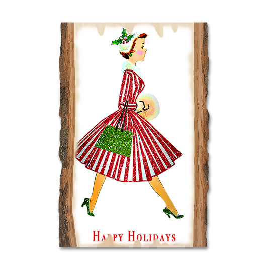 Magnet: Live Edge - Retro Holiday Lady